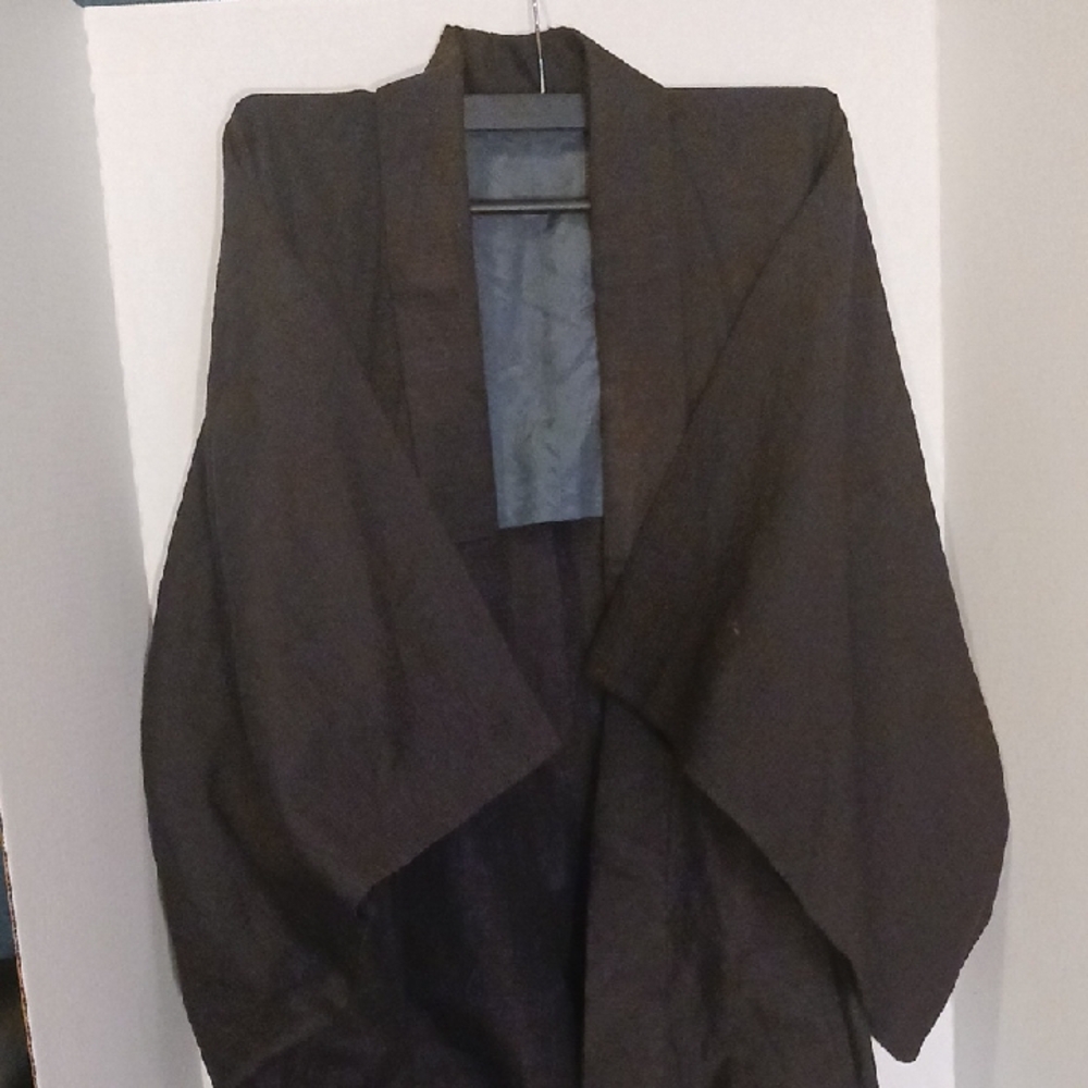 Long Black Full-Length Trench Coat Men's XL Distressed Halloween